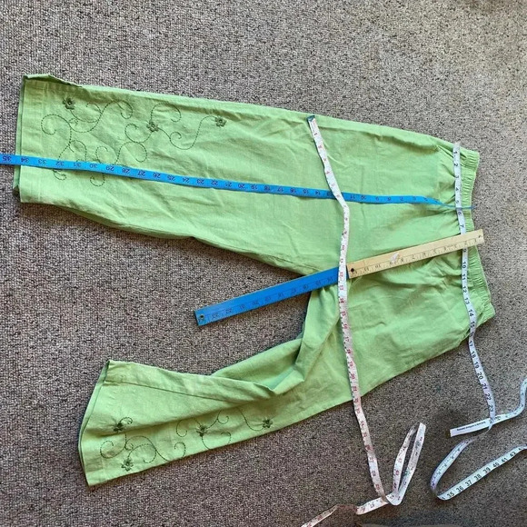 Denim & Co Linen Cotton Blend Matching Set Button Up Shirt and Pants Women's L - Picture 2 of 11